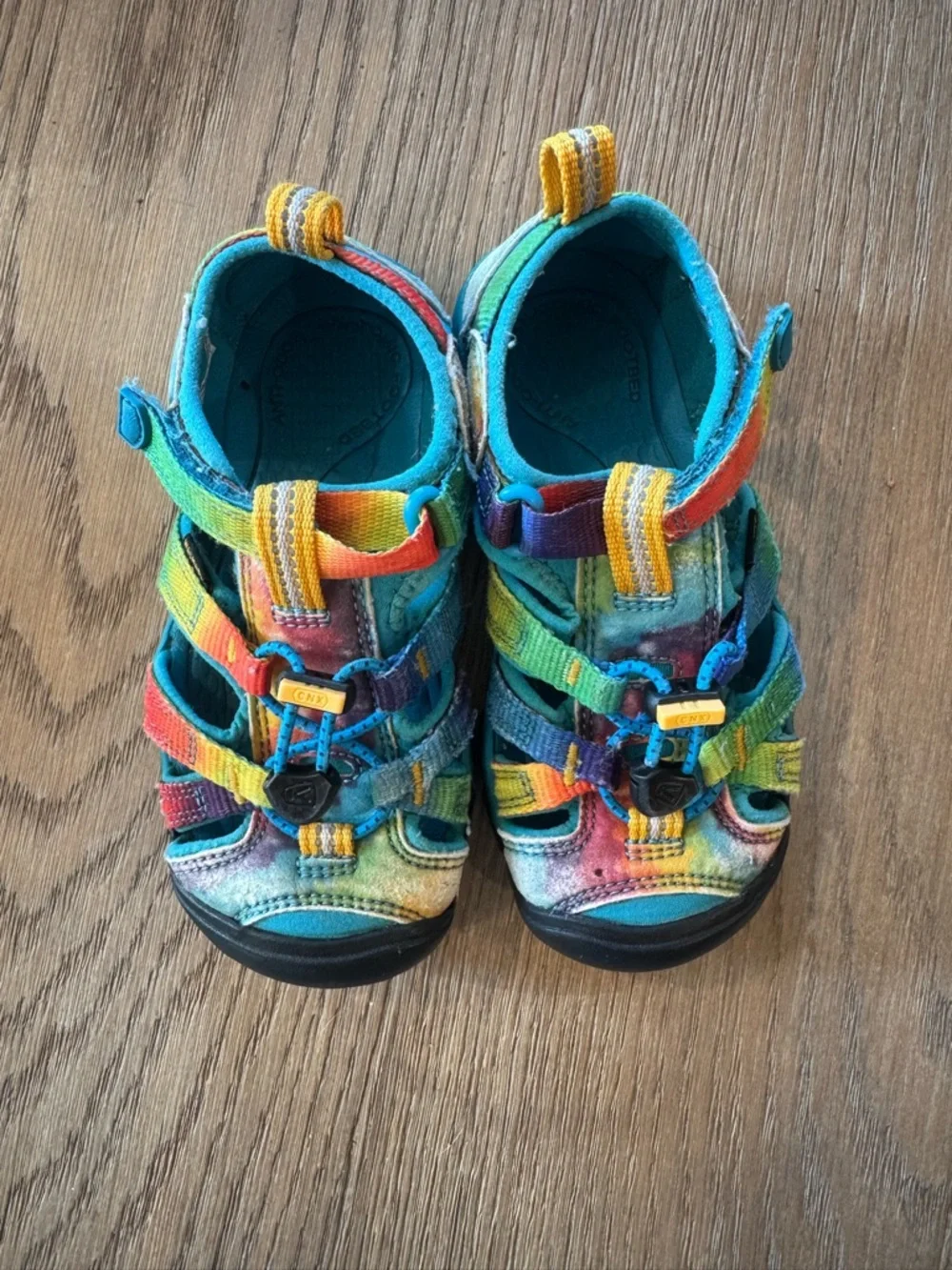 KEEN Kids' Rainbow Hydro Sandal - Teal Multicolor Size 11